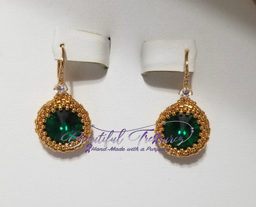 Emerald Green Austrian Crystal earrings